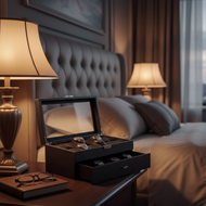 Boîte de Montre de Luxe en Bois teinté